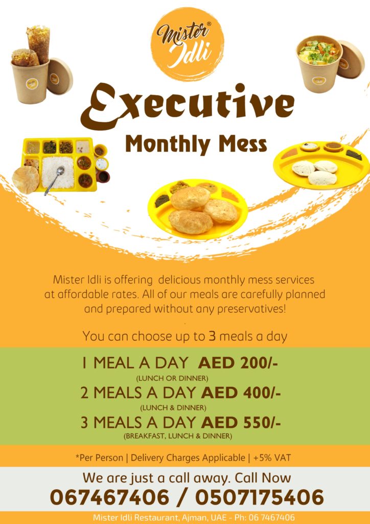 Monthly Mess in Ajman | Monthly Food Mess Service Near Me